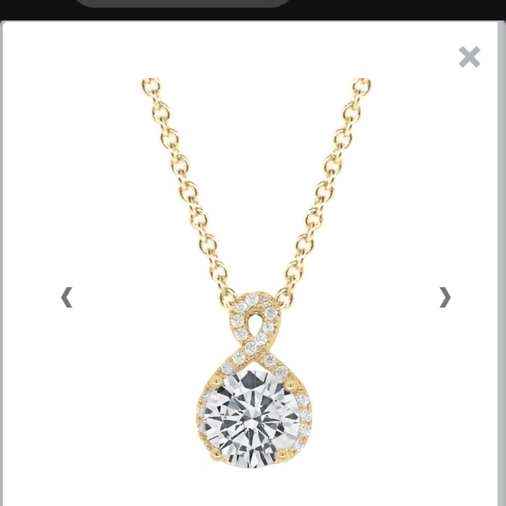 Cate & Chloe 18kt Gold Plated CZ Diamond Halo Necklace